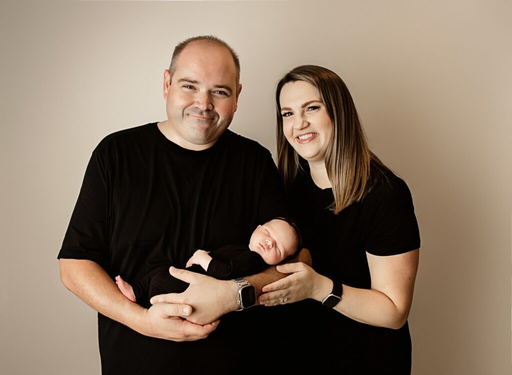 Lifestyle newborn session in Sacramento studio