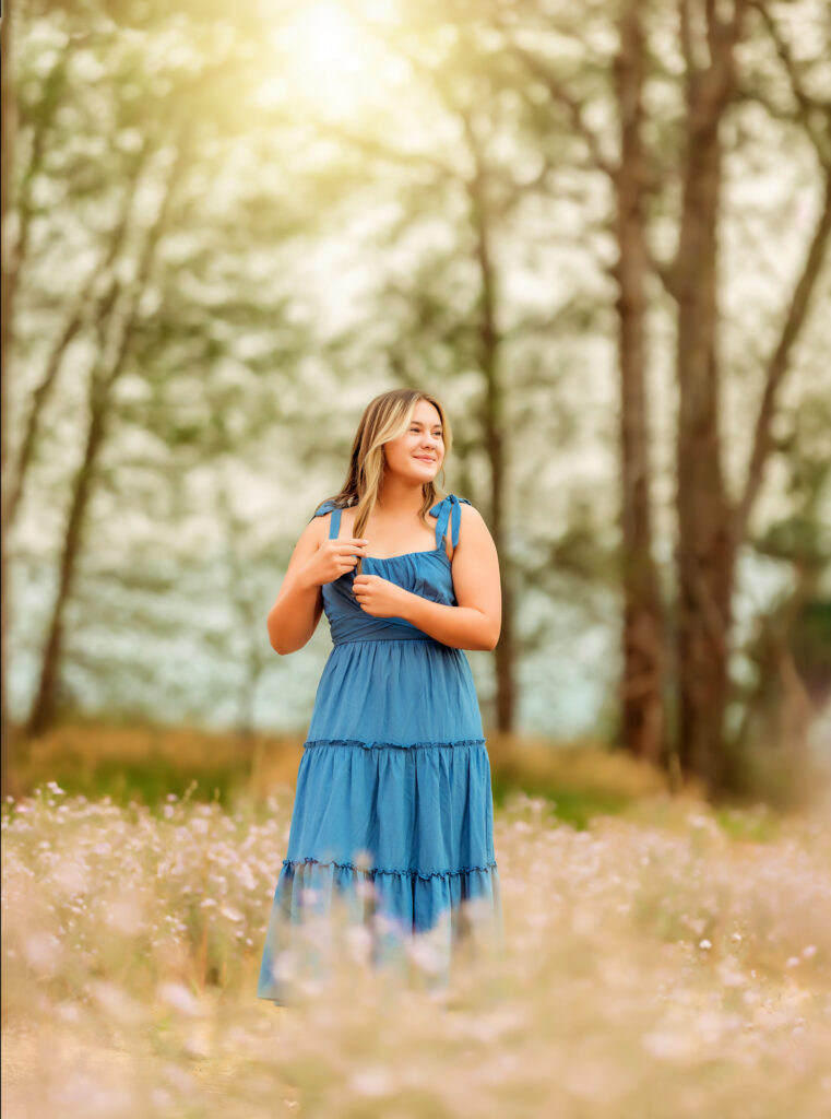 golden hour spring senior photo session near sacramento